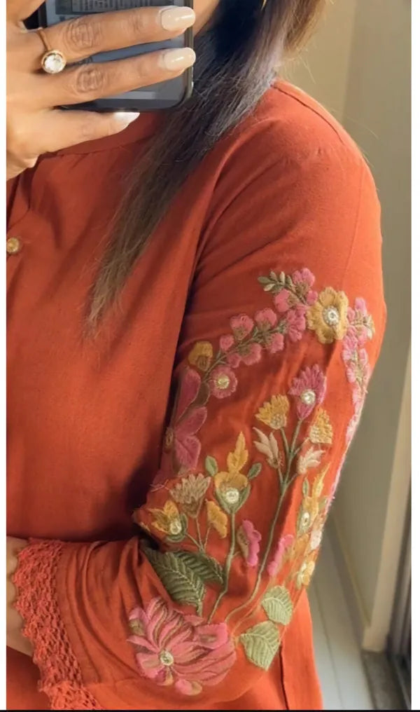 Floral Embroidered Co_ord  Set