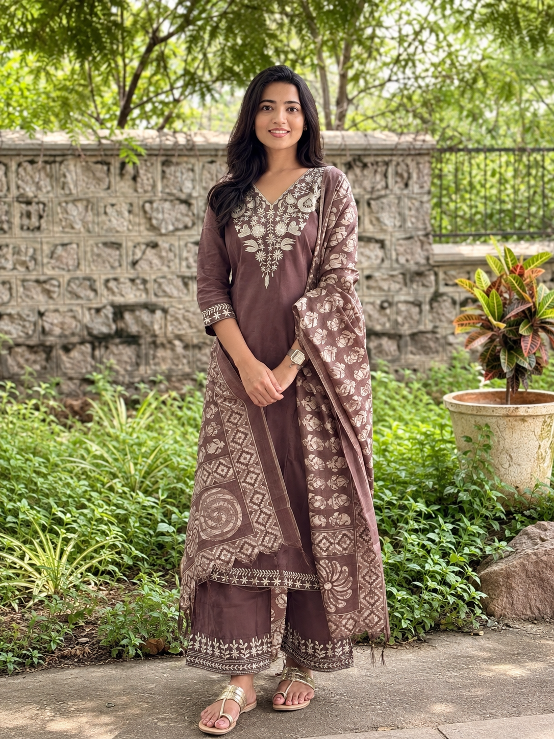 Women’s Chocolate Brown Ethnic Kurta Set