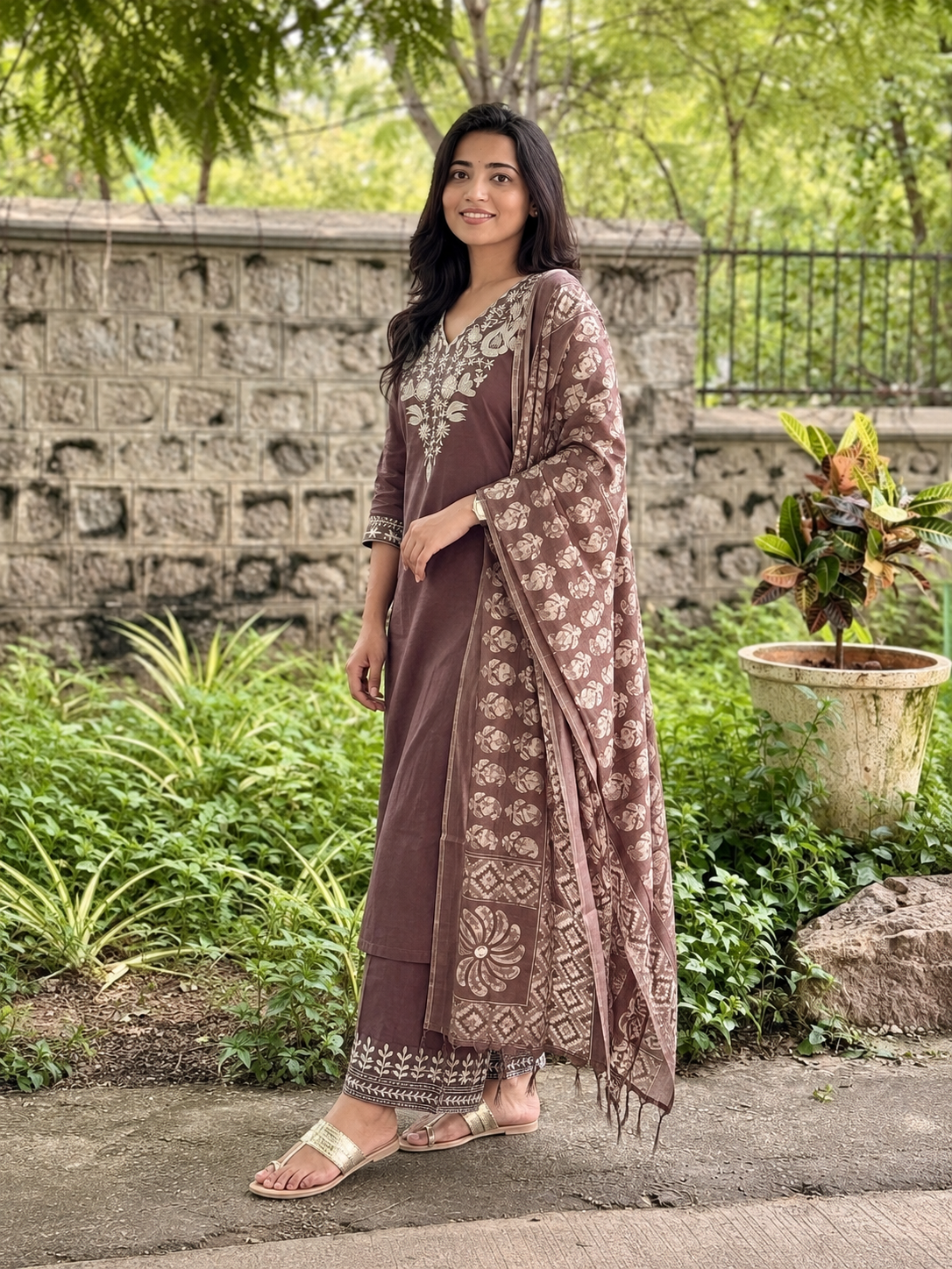 Women’s Chocolate Brown Ethnic Kurta Set