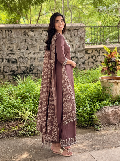 Women’s Chocolate Brown Ethnic Kurta Set