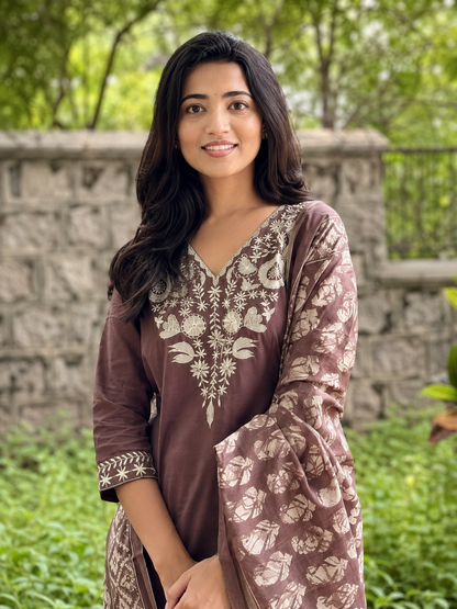 Women’s Chocolate Brown Ethnic Kurta Set