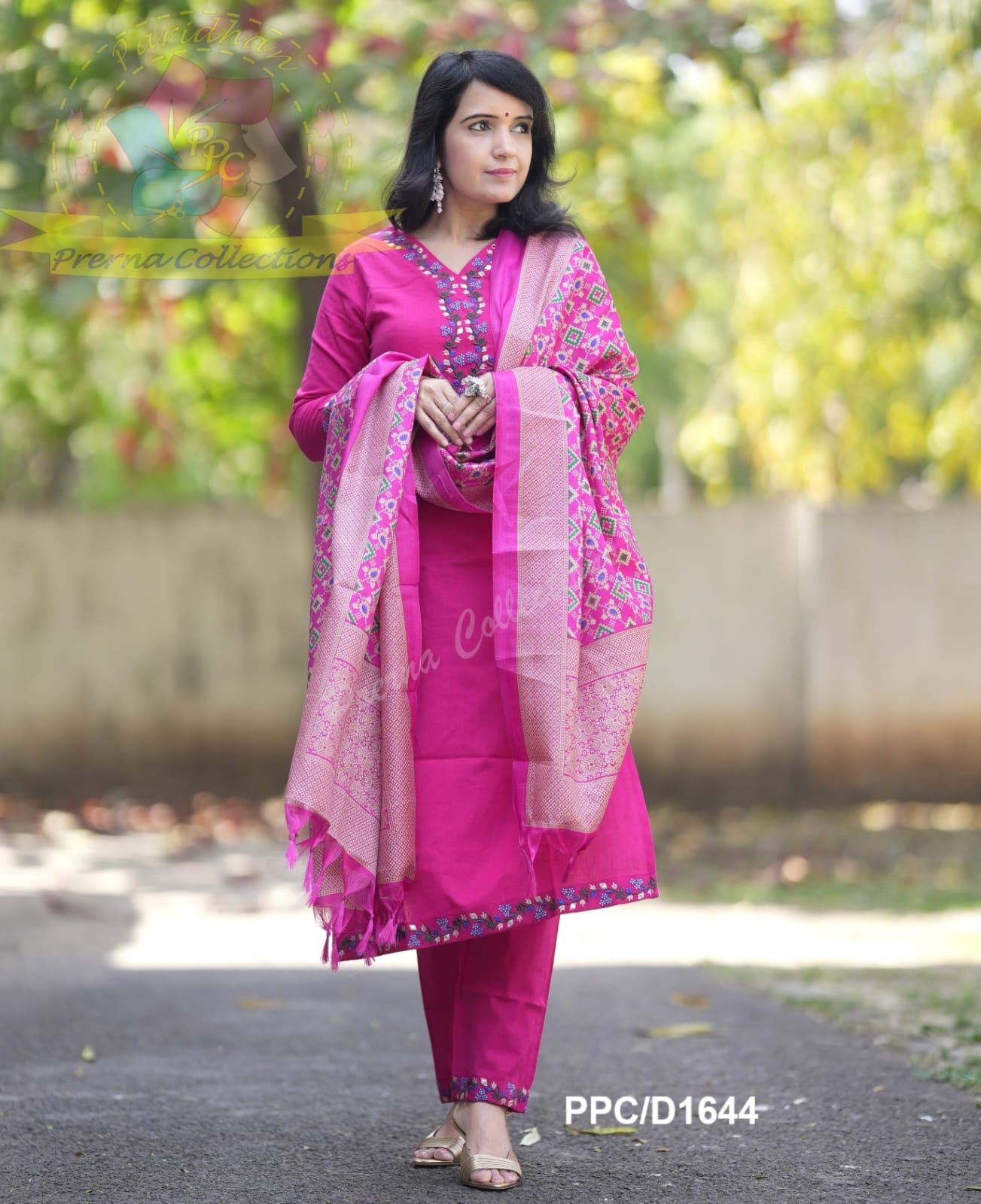Beautiful Premium Kadi Cotton Kurta With Embroided Neck Line And Yoke