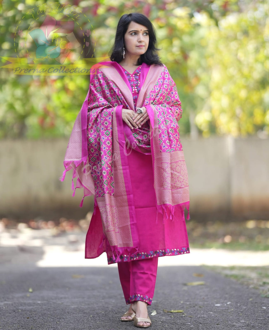 Beautiful Premium Kadi Cotton Kurta With Embroided Neck Line And Yoke