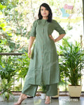 House of Jaipur Olive Green Co-Ord Set In A-Line Kurta And Pant Set