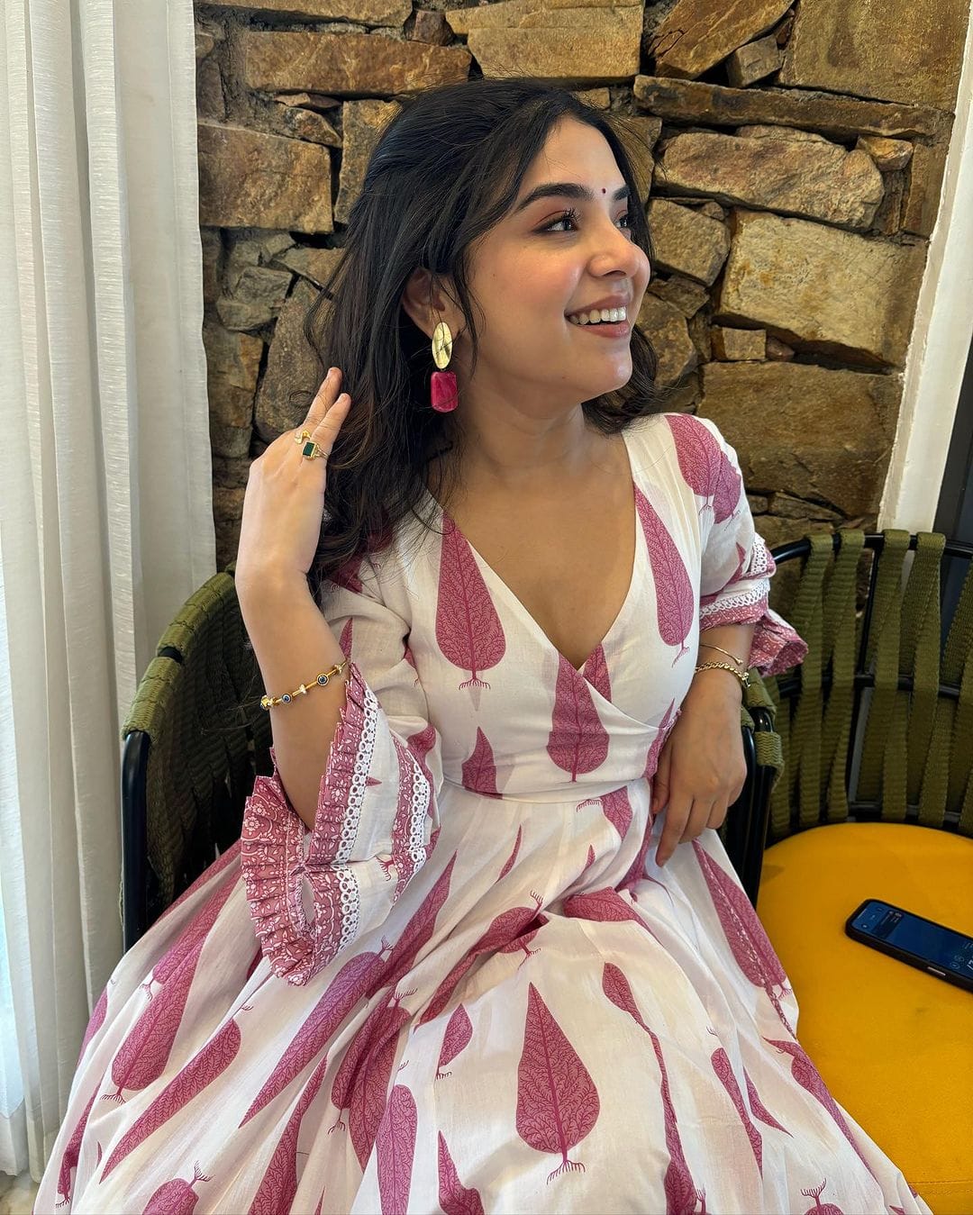 Purple Cotton Anarkali Kurta Set