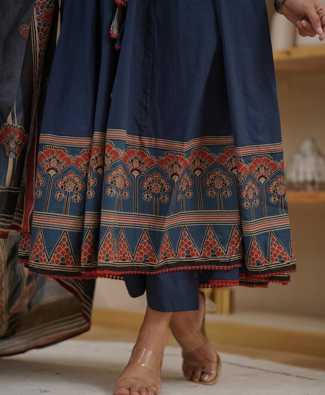 House of Jaipur Premium Printed With Hand Work Anarkali Kurta Set