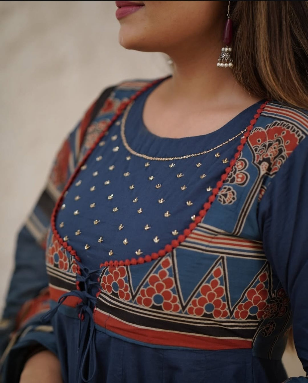 House of Jaipur Premium Printed With Hand Work Anarkali Kurta Set