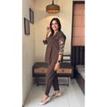 Jaipuri Chic Coffee Brown Embroidered Co-Ord Set