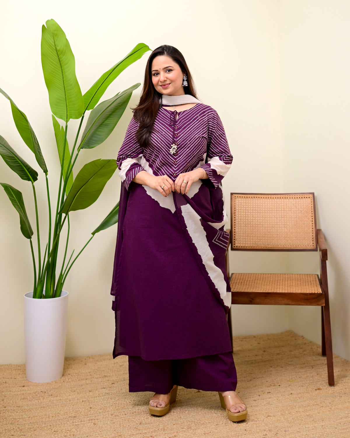 Jamuni Bandhej Muse Cotton Palazzo Suit